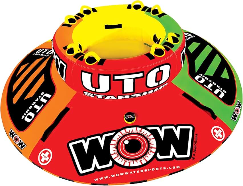 WOW Sports – UTO Starship Towable Tube for Boating – 1-5 Person 850 lbs Capacity – Inflatable Boat Tube for Water Sports – Youth & Adults.