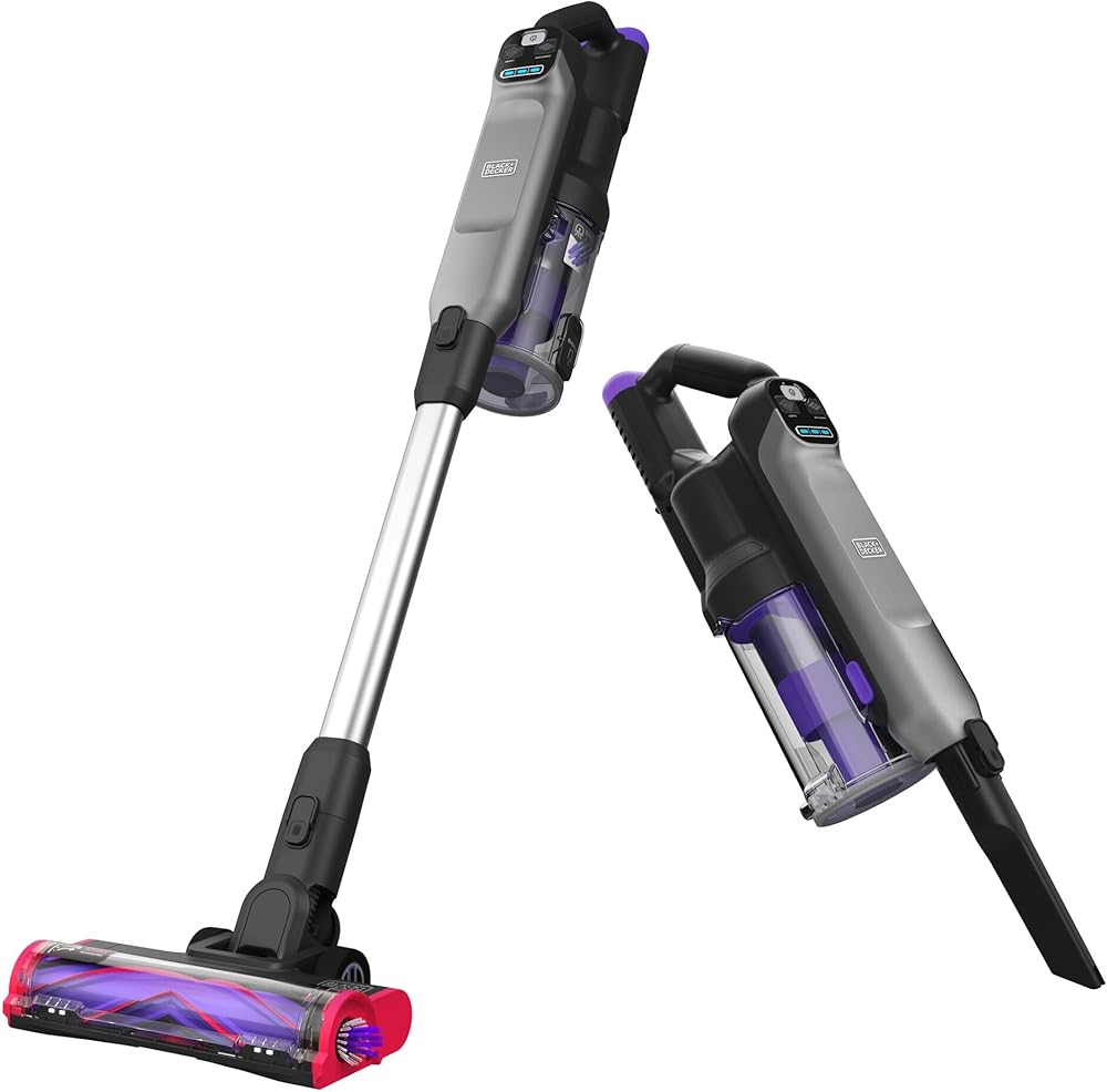BLACK+DECKER SUMMITSERIES Select Cordless Stick Vacuum Cleaner for Pets with Powered Pet Hair Brush, LED Floor Lights, Lightweight, Portable (BHFEA640WP)