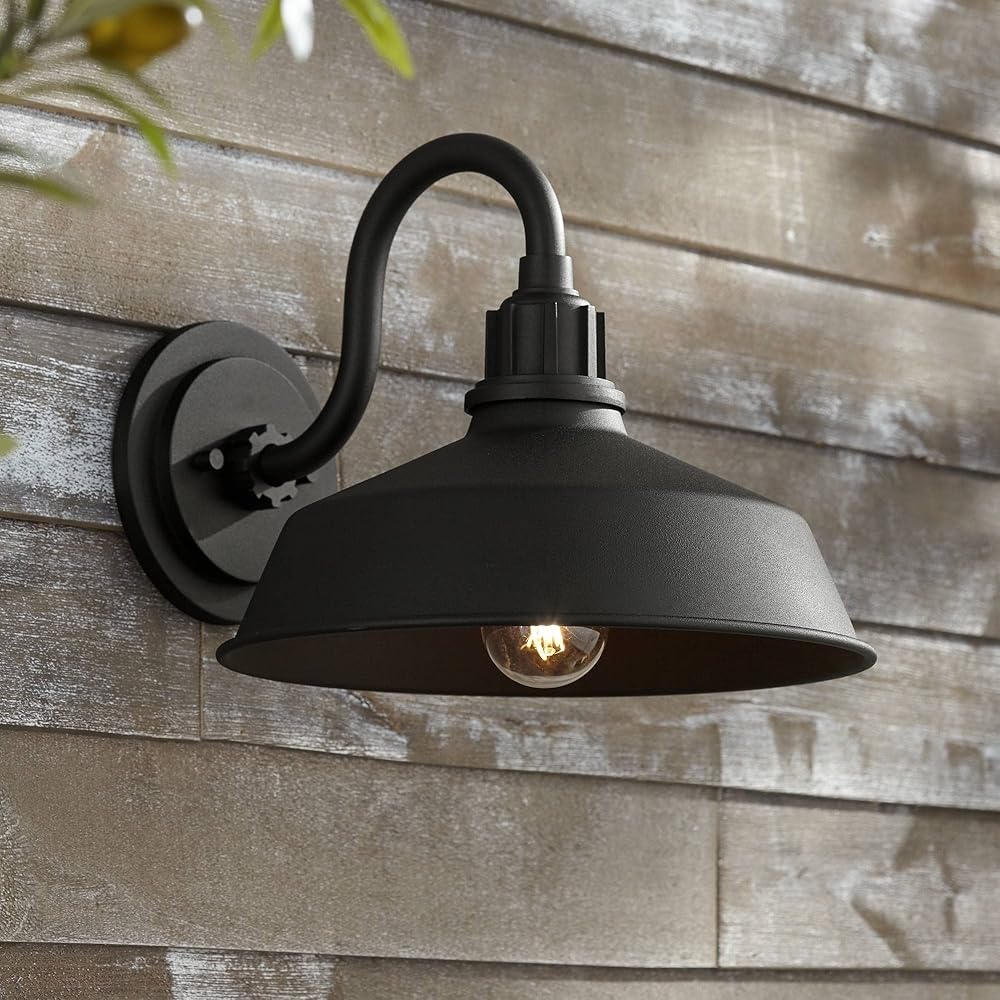 Arnett Rustic Urban Barn Outdoor Wall Light Fixture Smooth Black Aluminum 10 1/2