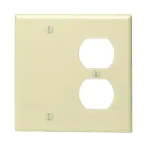 Leviton Ivory 2-Gang 1-Toggle/1-Blank Wall Plate (1-Pack)
