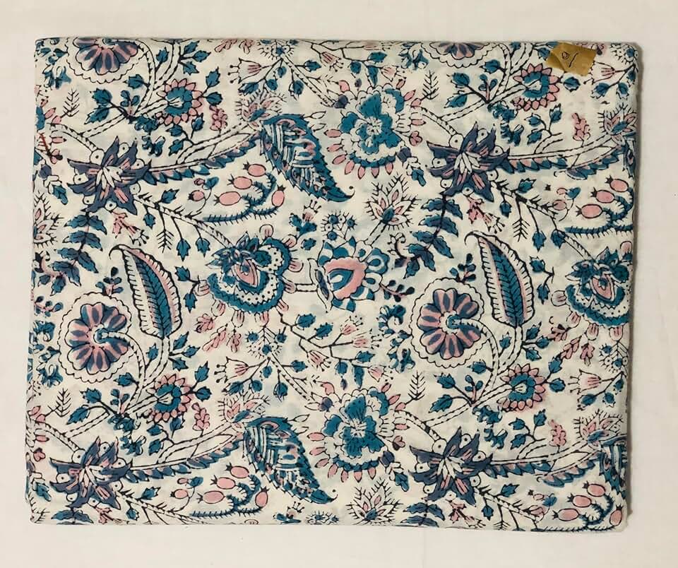 Aashita Creations 100% Cotton by The Yard Fabric I Dressmaking Rug Making Craft Sewing Materiel DIY Floral Print Fabric_1111