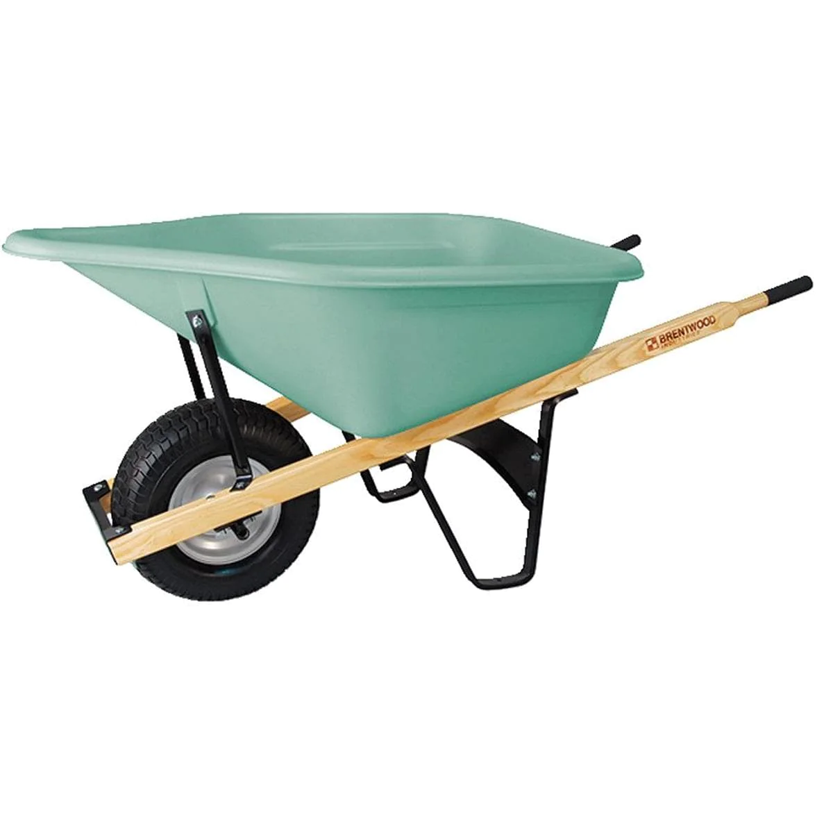 BRENTWOOD INDUSTRIES Pour Spout Poly Tray Wheelbarrow, No Flat Wheel, 6 cu ft