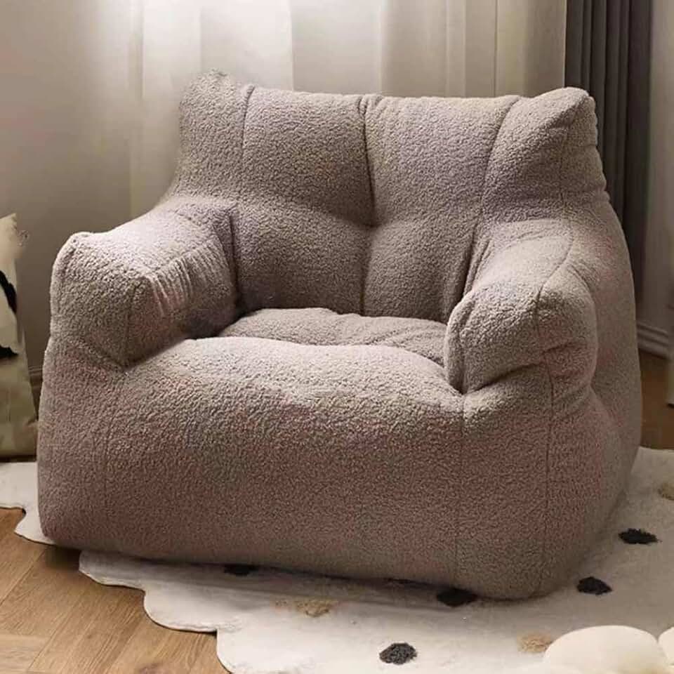 SXBCyan 95x70x70cm Bean Bag Chair Large Size Single Lazy Sofa Single Ergonomic Soft Comfortable Bean Bag Sofa Single Canape Salon Bedroom Furniture (Color : Gray, Size : 95x70x70cm)