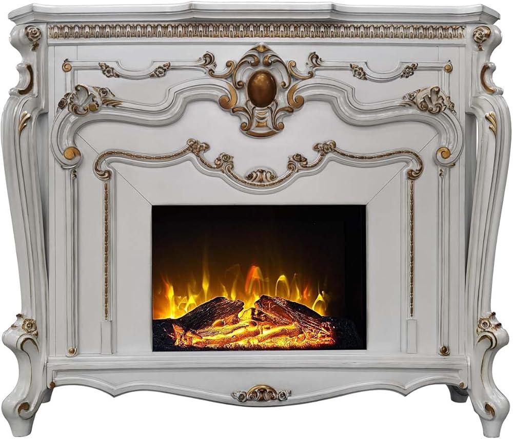 Picardy Fireplace in Antique Pearl Finish