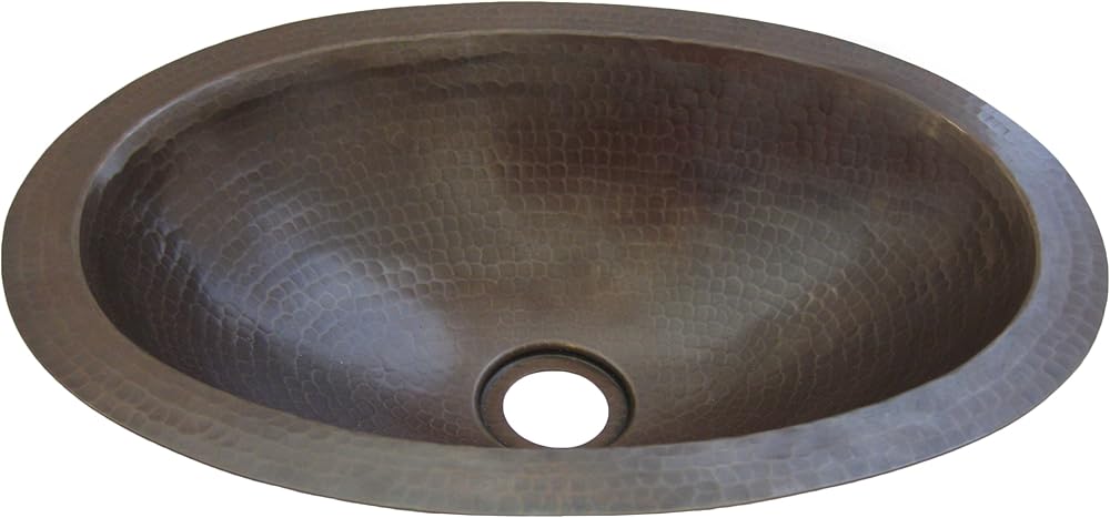 QUITO Copper Bathroom Sink and Oil Rubbed Bronze Strainer Drain