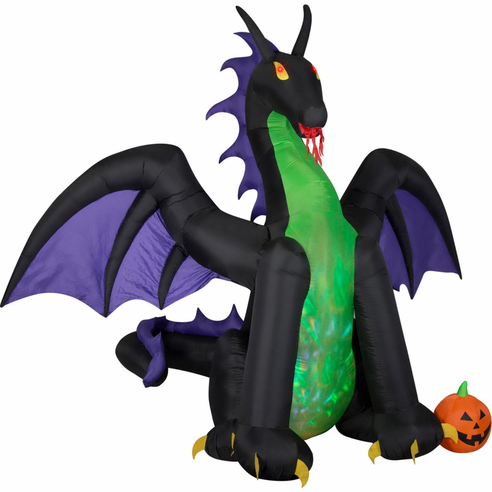 Gemmy Animated Fire/Ice Dragon with Wings Halloween Outdoor Inflatable