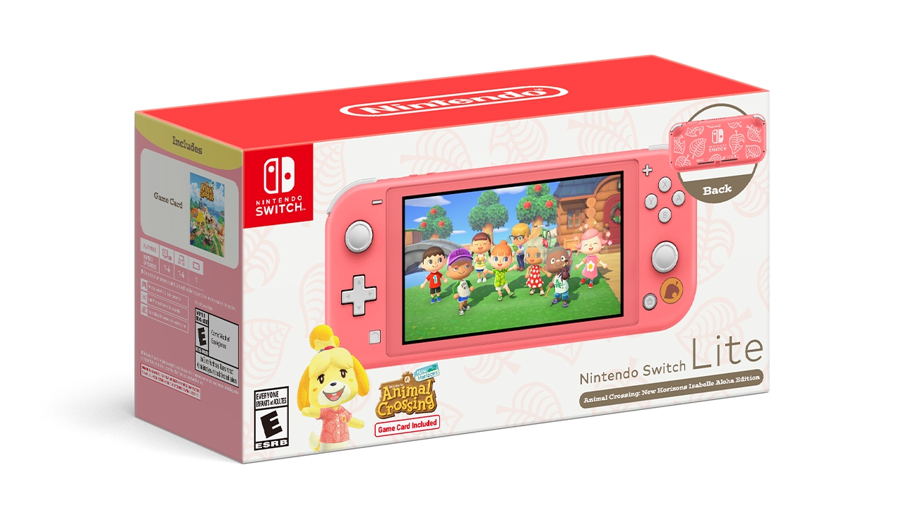 Nintendo Switch Lite - Animal Crossing: New Horizons Bundle - Isabelle's Aloha Edition