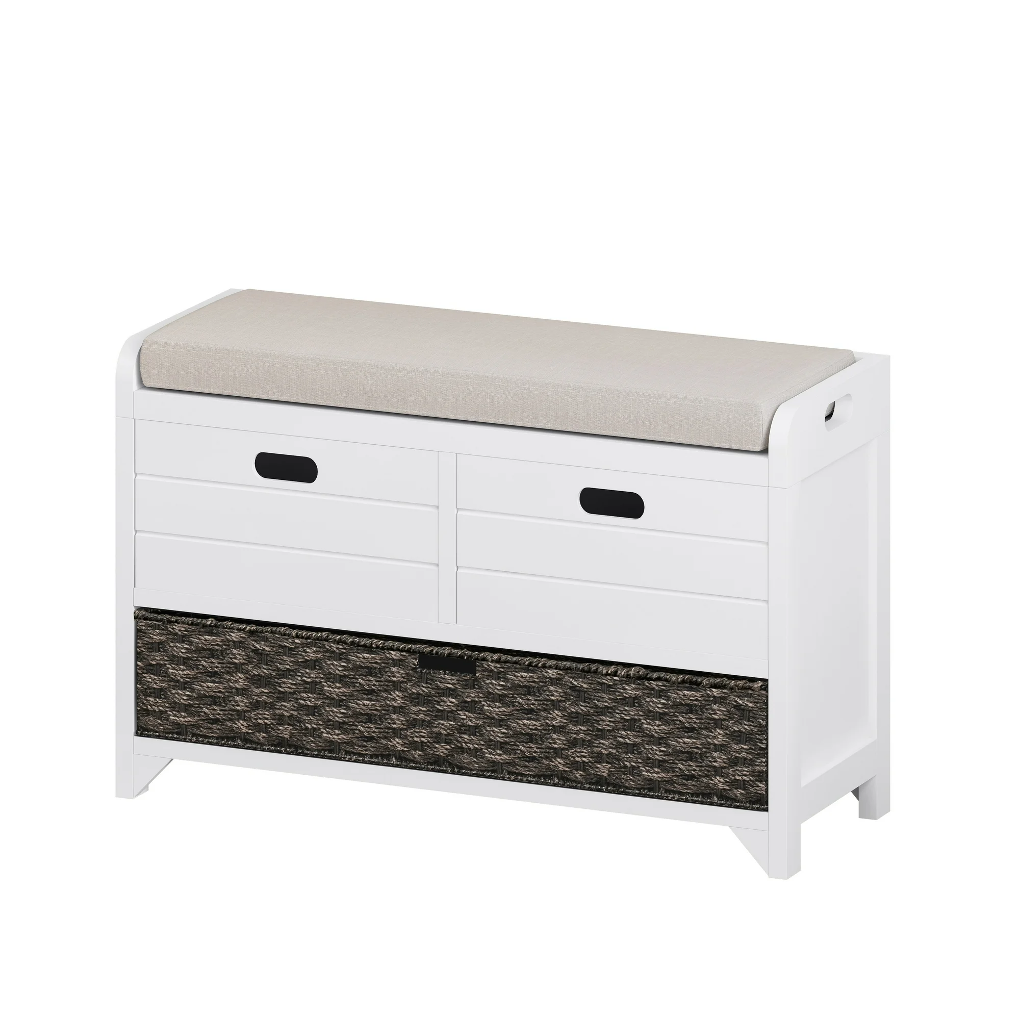 Storage Bench with Removable Cushion White