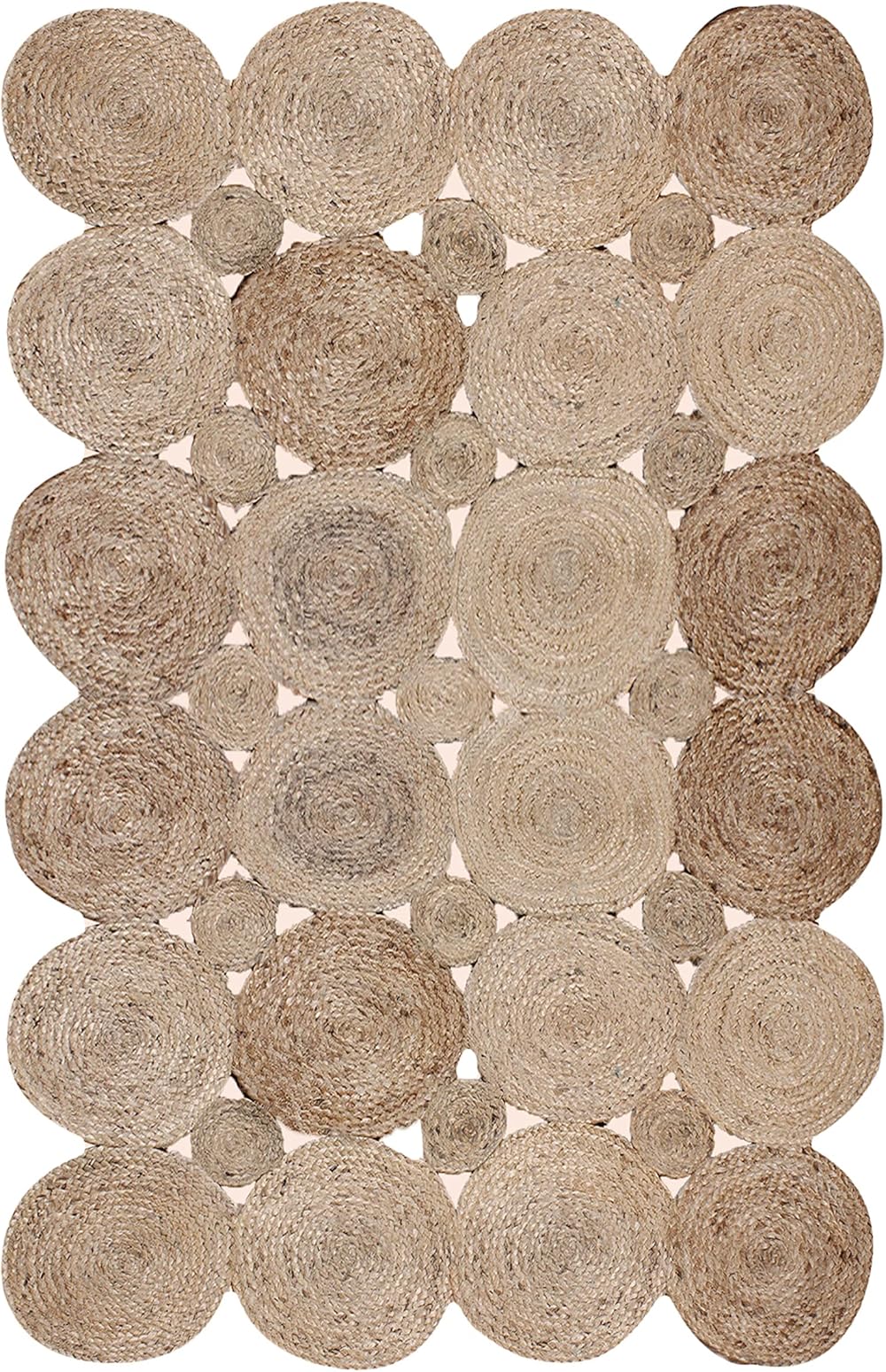 Runner - Scalloped Rug Kilim Rug 5x10 Area Rug Beige Braided Jute Rug Indoor Outdoor Rug Flatweave Rug High Traffic Area Home & Foyer Corridor Hallway & Stair Runner