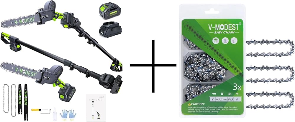 2-IN-1 Cordless Pole Saw, 8