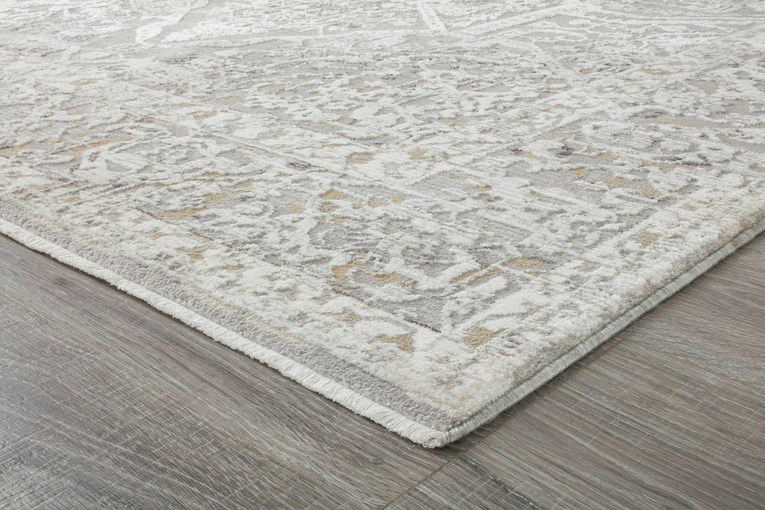 allen + roth Gracen 8 X 10 (ft) Ivory/Light Gray Indoor Distressed/Overdyed Vintage Area Rug