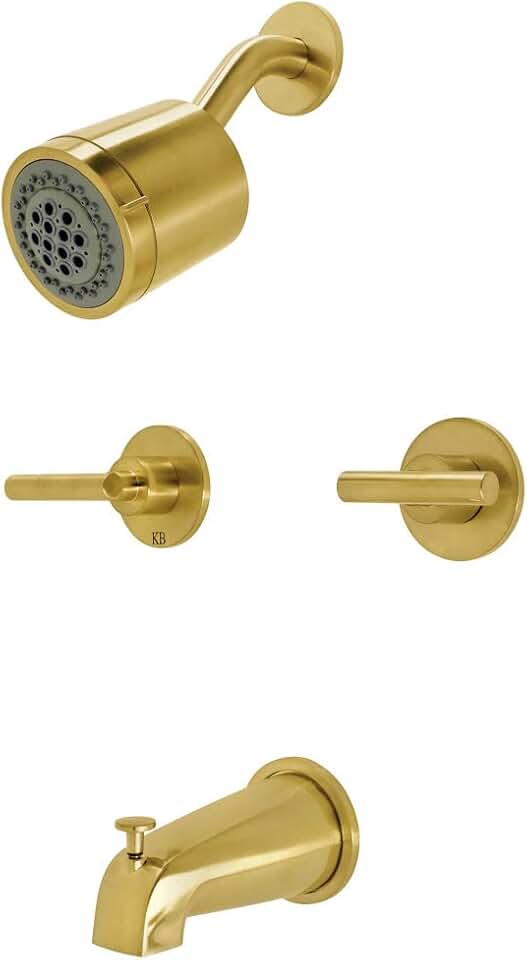 Kingston Brass KBX8147CML Manhattan Two-Handle Tub and Shower Faucet, Brushed Brass