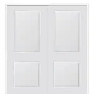 MMI Door 60 in. x 80 in. Smooth Carrara Both Active Solid Core Primed Molded Composite Double Prehung Interior Door