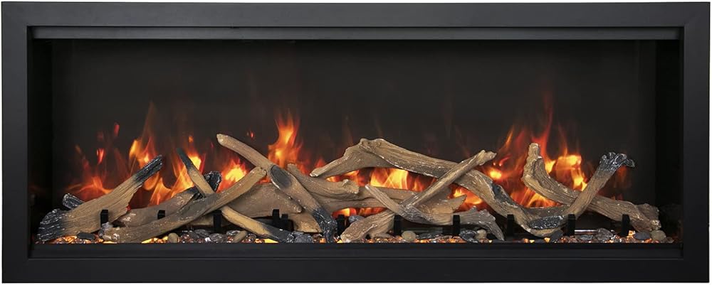 Amantii Symmetry XT Bespoke 60-Inch Built-In Electric Fireplace W/ Thermostatic Remote, WiFi Capable & Selection of Media Options - SYM-60-XT-BESPOKE