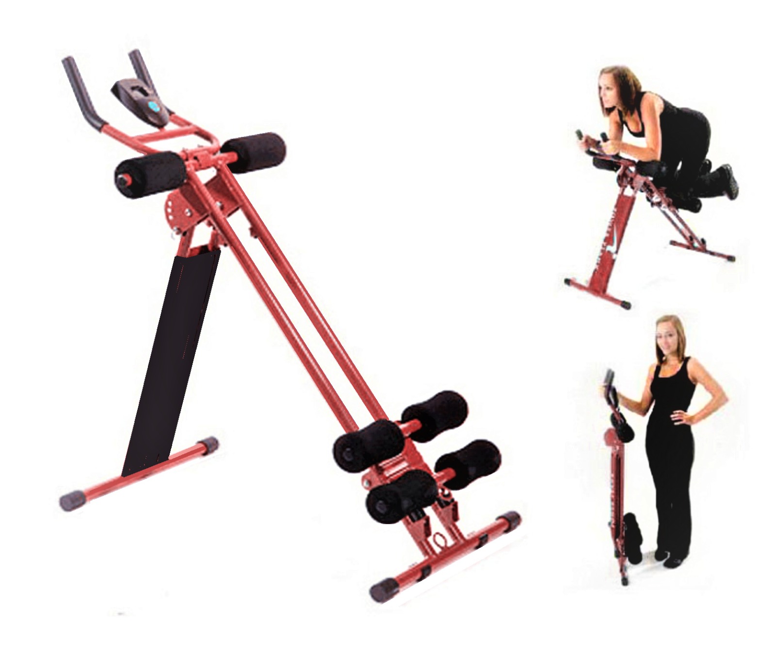 Power Plank AB Trainer Foldable Abdominal Trainer AB Workout Vertical 5 Minute Shaper, Home Gym Waist Trainer Core Toner Cruncher Fitness Equipment AB Machine w LED Counter