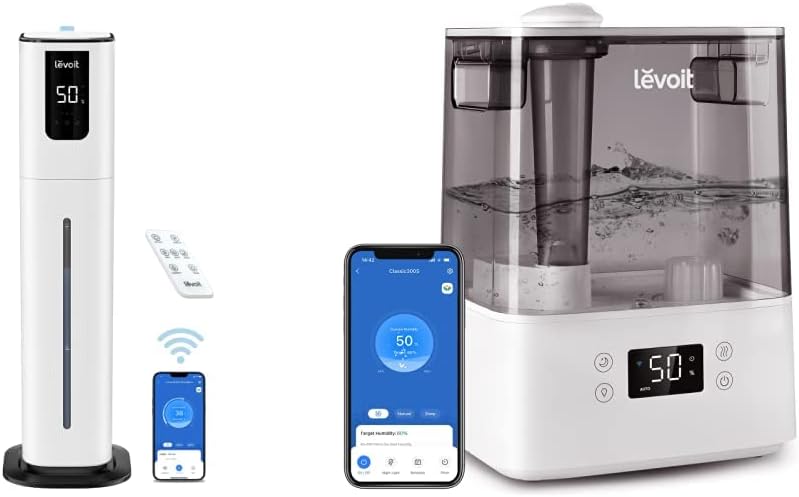 LEVOIT OasisMist 1000S (10L) Smart Humidifier and LEVOIT 6L Cool Mist Top Fill Essential Oil Diffuser