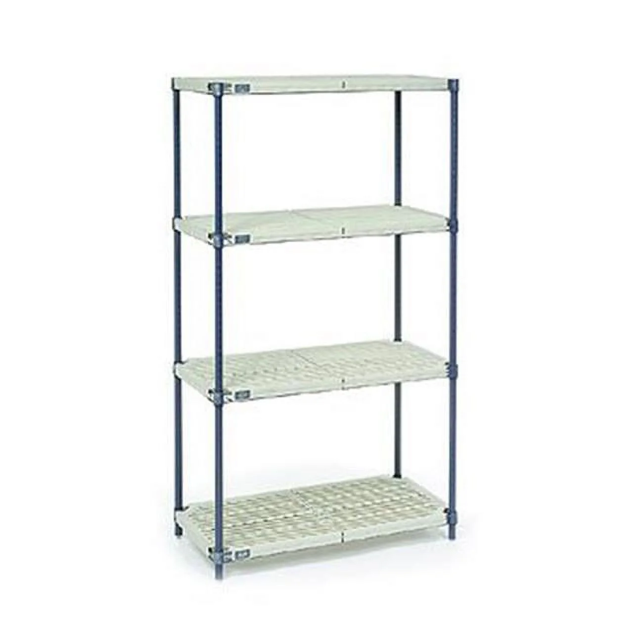 Global Industrial  42 x 18 x 74 in. Vented Plastic Shelving with Nexelon Finish - Beige & Blue