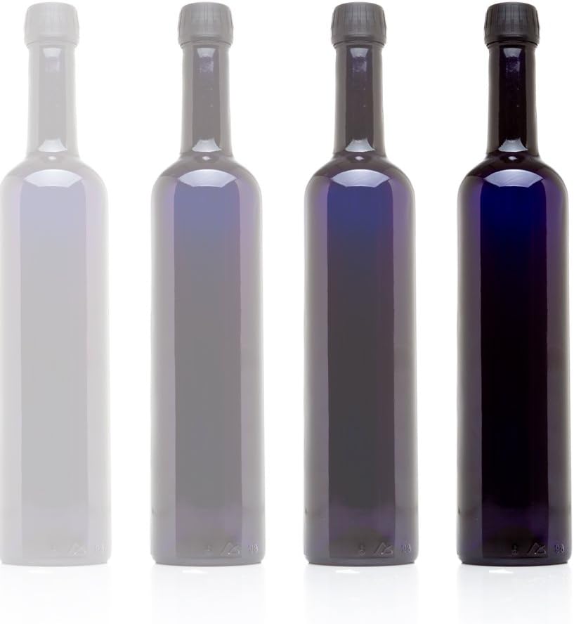 Infinity Jars 500 Ml (17 fl oz) Black Ultraviolet Long Neck Glass Oil Bottle 10-Pack