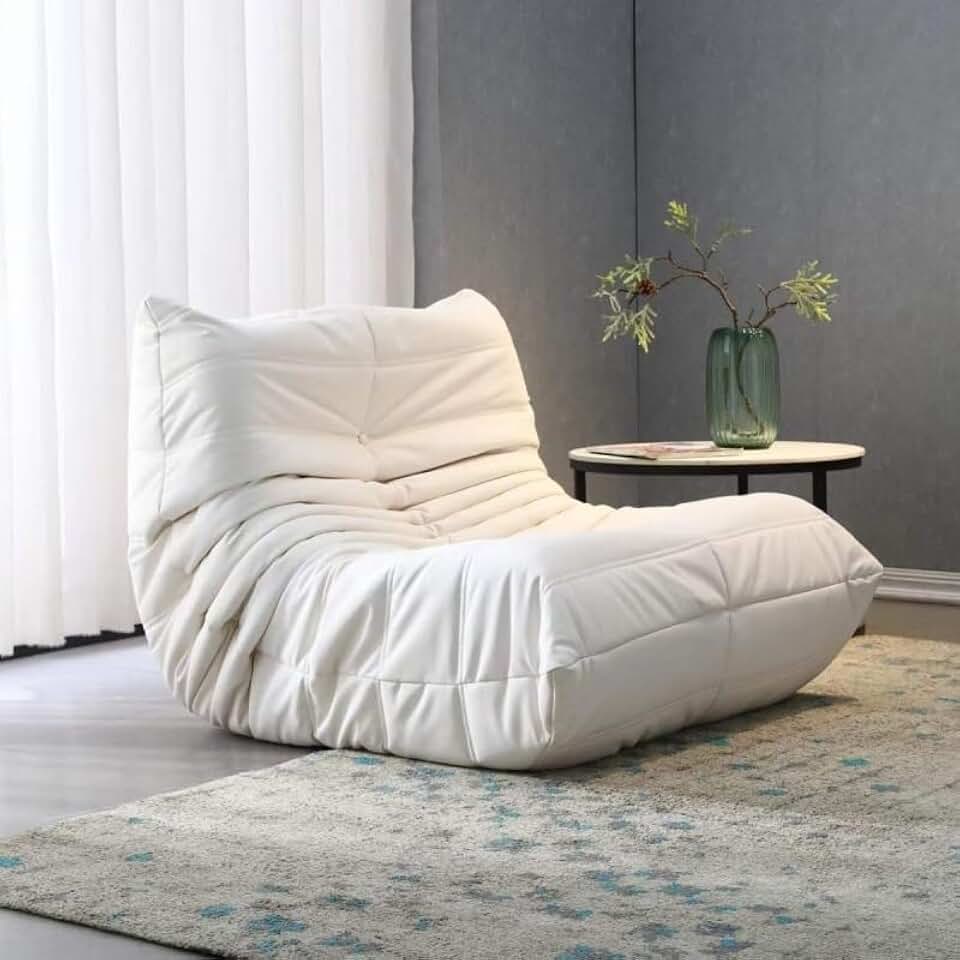 Caterpillar lazy sofa. Whether You want to take a break on a sunny afternoon or stay at home to watch TV on a cold winter day, it can provide You with a comfortable experience. (Beige flannel,sofa)