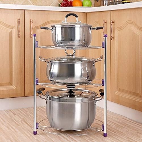 Multifunctional Kitchen Pot Rack Three-Layer Wok Soup Pot Material Stainless Steel Happy Amanda Store