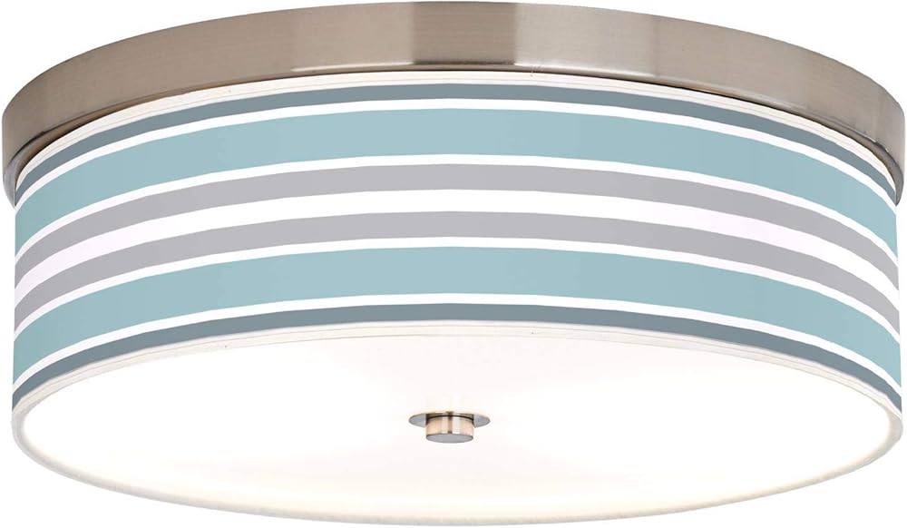 Multi Color Stripes Giclee Energy Efficient Ceiling Light with Print Shade