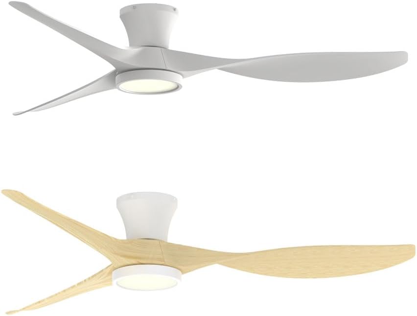 TALOYA 52inch Ceiling Fan White and Light Oak Finish