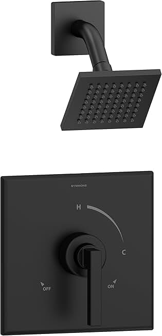 Symmons 3601-MB-SH4-1.5-TRM Duro Single Handle 1-Spray Shower Trim in Matte Black - 1.5 GPM (Valve Not Included)