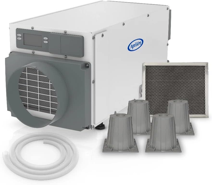 AprilAire E070 Pro Dehumidifer Bundle - 70 Pint Crawl Space Dehumidifier - Includes Full Complete Kit - Crawl Spaces, Basements, Whole Homes, Commercial up to 2,800 sq. ft - 5 Year Warranty