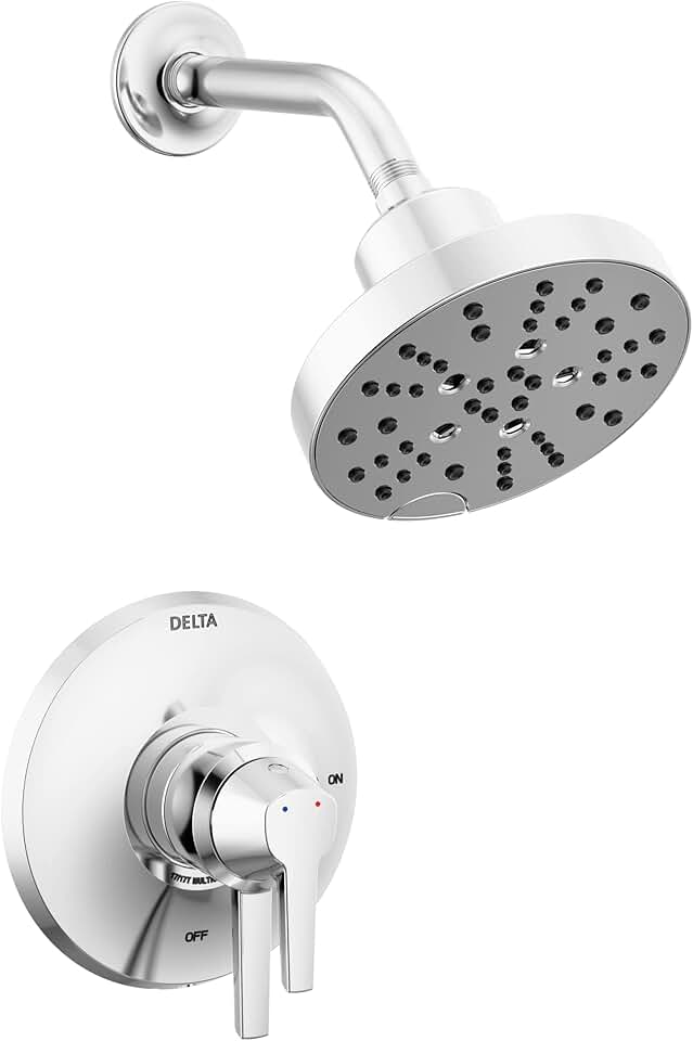 Delta Faucet Galeon Dual Function Chrome Shower Faucet with H2Okinetic Shower Head, Shower Faucet Set, Shower Trim Kit, Shower Fixtures, Lumicoat Chrome T17272-PR (Valve Not Included)