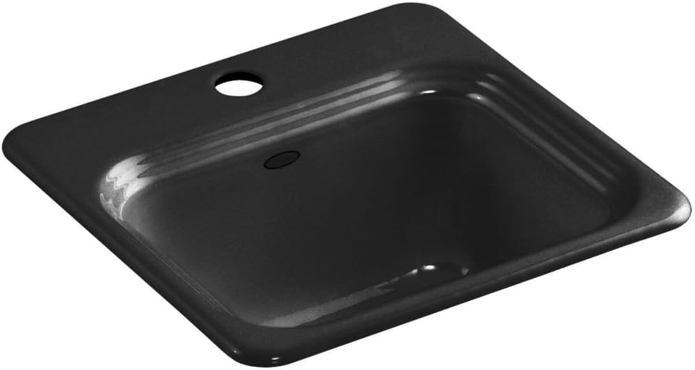 KOHLER K-6579-1-7 Northland Self-Rimming Entertainment Sink, Black Black