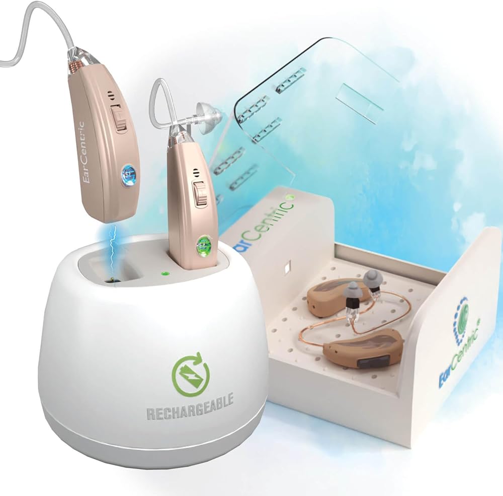 [Bundle] EarCentric EasyCharge2 Rechargeable Hearing Aids + RapidDry Dehumidifier Dryer
