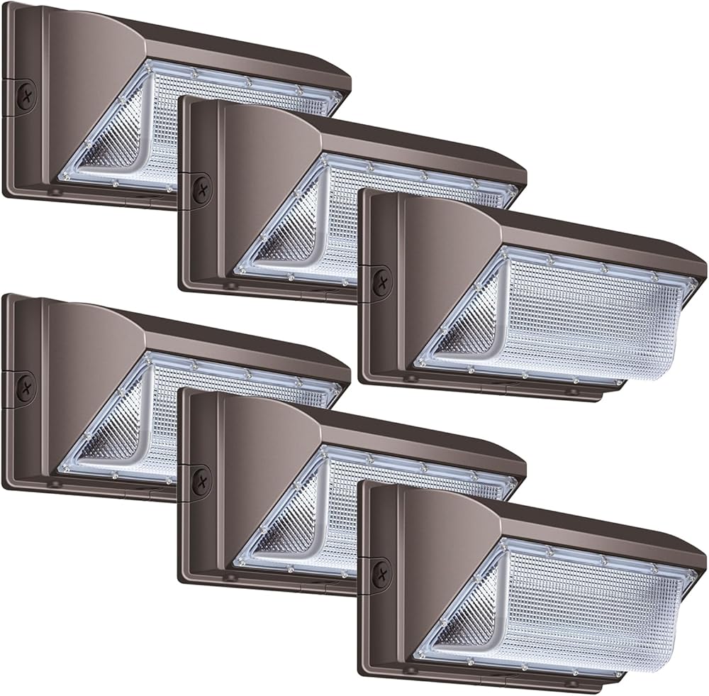 120W LED Wall Pack Light 16200LM 800W HPS/HID Equivalent Wall Pack Commercial and Industrial Wall Lights 5000K Outdoor Flood Light for Garage Buildings Warehouses Yard 6 Pack