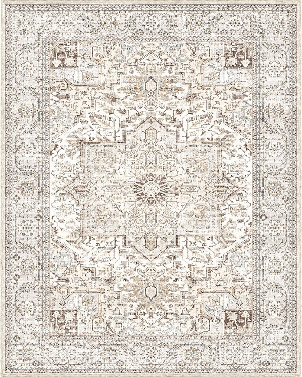 Area Rugs 8x10 Rugs, Area Rugs 8x10 for Living Room, Non-Slip Non-Shedding Vintage Rug for Living Room Bedroom Dining Room