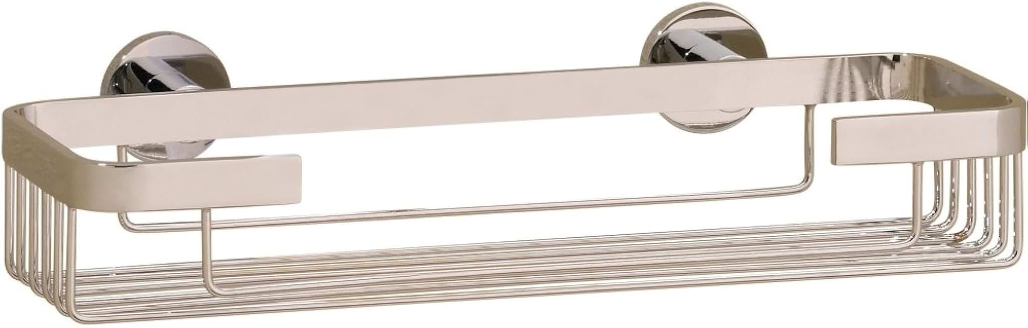 Valsan 67582ES Porto 11-3/4 Inch x 5-3/4 Inch x 2-1/4 Inch Basket in Satin Nickel