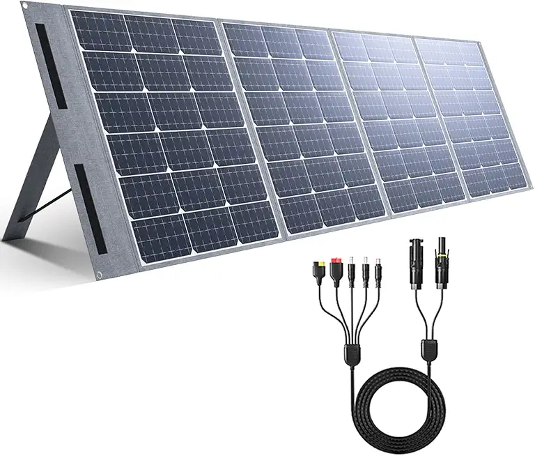 200 Watt 20 Volt Portable Solar Panel,IP65 Waterproof Foldable Solar Charger kit,Ultre-Light 9.9lbs, 23% Efficiency for 98% Power Stations Outdoor Camping Hiking Van RV Trip