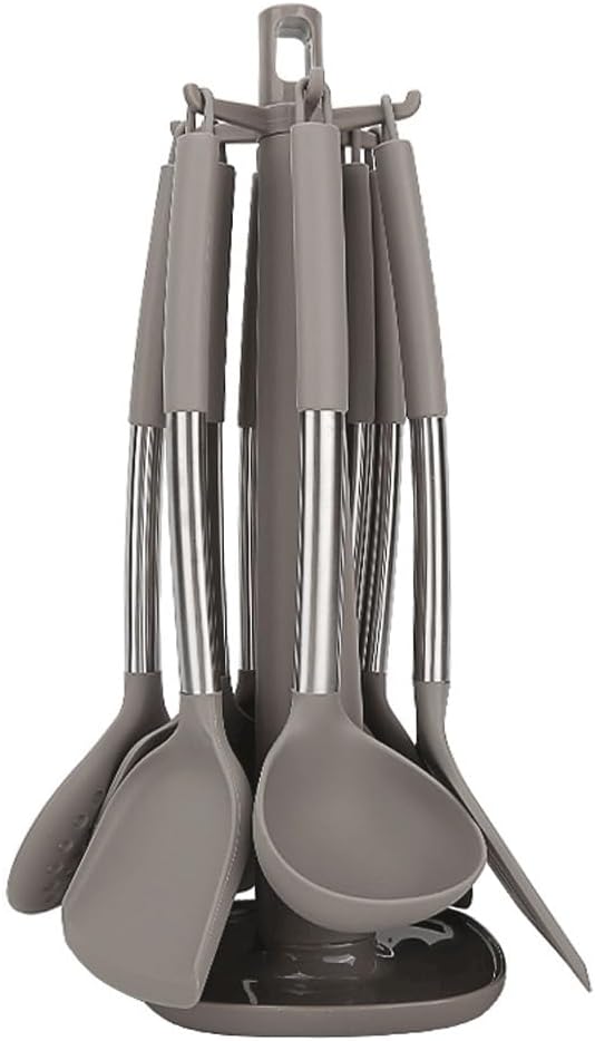 Silicone Kitchenware Utensils Set Non-Stick Cookware Pot Shovel Spoon Rice Spoon Kitchen Accessories(D)