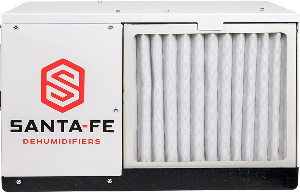 Santa Fe Oasis105 Pint Dehumidifier Water Removal for Basements, Crawl Spaces, Mold Moisture Prevention, 6yr Warranty