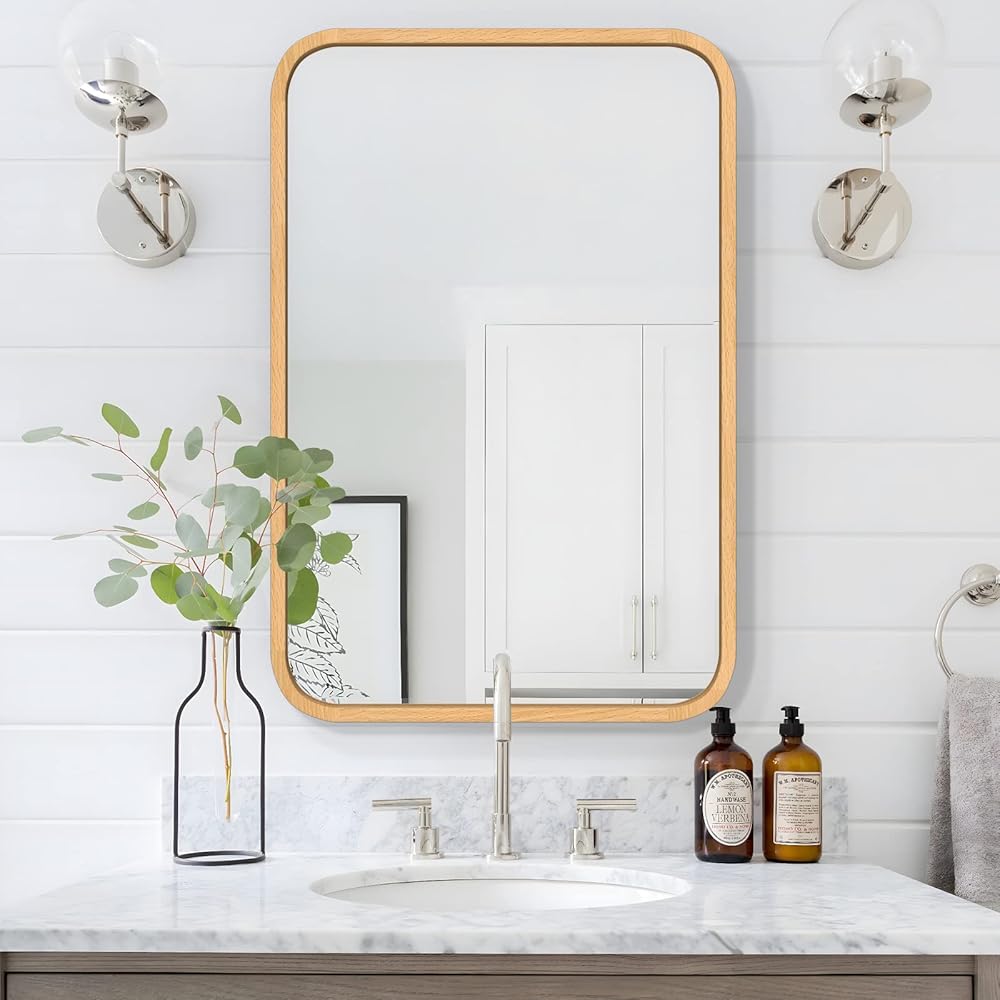 Wood Bathroom Mirror for Wall 18