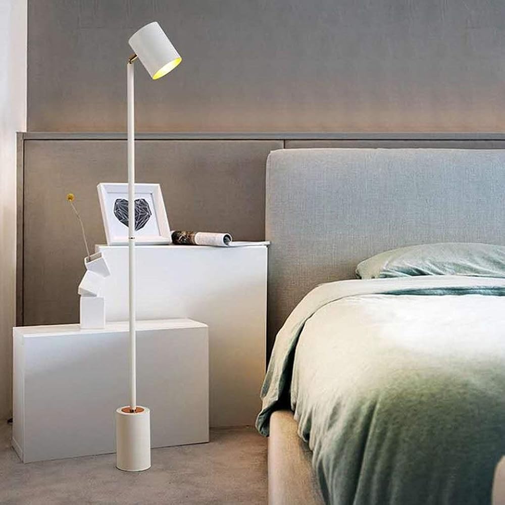 Corner Floor lamp Modern Floor Lamp LED Chip Energy Saving and Safety Dual-Purpose Manual and Foot Switch for Bedroom Living Room Office Decoration Light (Color : White, Size : 3 Color Light)