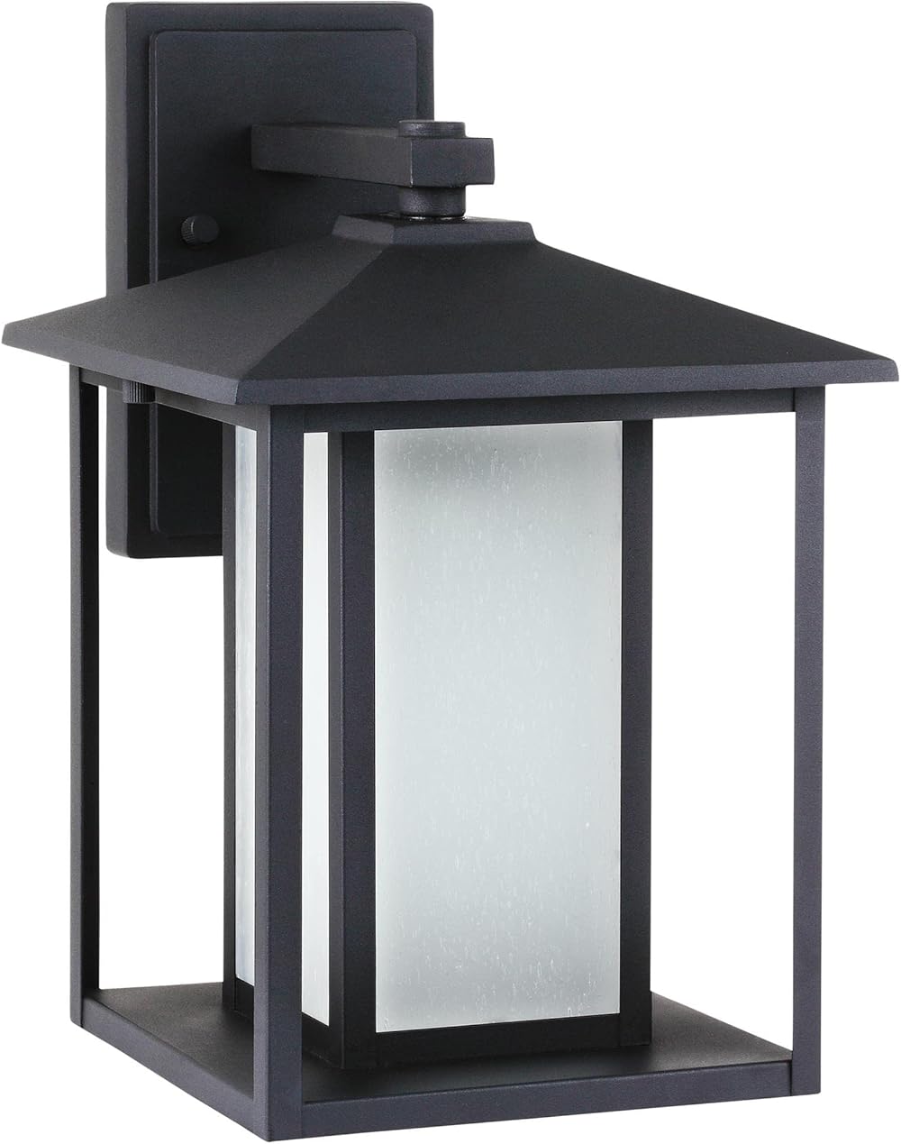 Sea Gull Lighting-Hunnington-100W One Light Outdoor Wall Lantern in Contemporary Style-9 Inch wide by 14 Inch high-Black