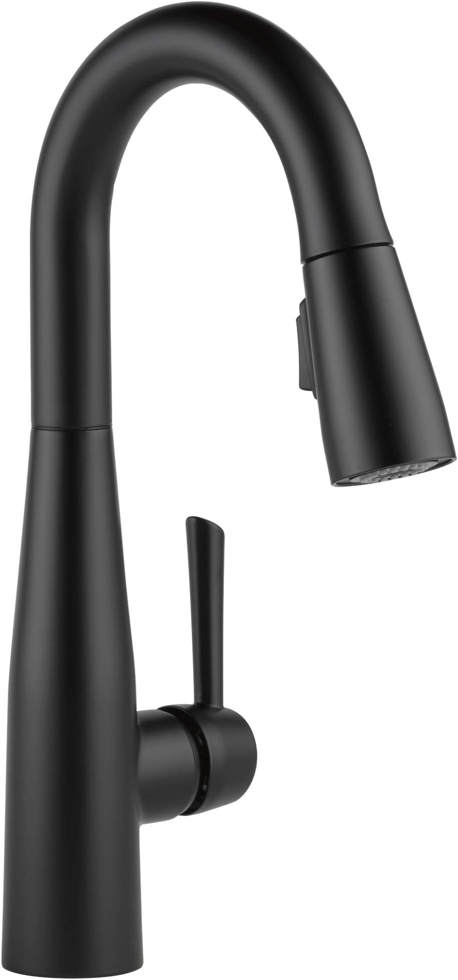 Delta Faucet Essa Matte Black Bar Faucet with Pull Down Sprayer, Black Bar Sink Faucet Single Hole, Wet Bar Faucets Single Hole, Prep Sink Faucet, Black Kitchen Faucet, Matte Black 9913-BL-DST