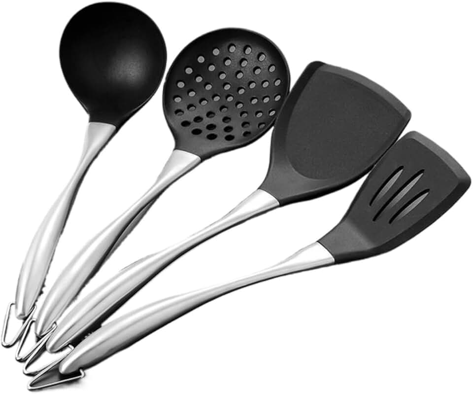DFHBFG Anti-scalding Handle Kitchen Utensils Set Kitchen Household Cooking, 4 pieces