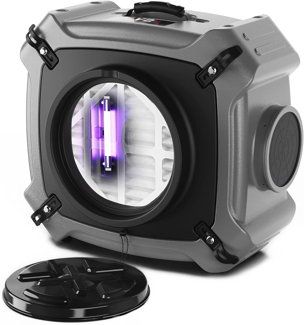 Abestorm Air Scrubber 4 Stage with UV-C Light, HEPA/Activated Carbon Filter, MERV-10 Filter, Industrial Commercial Air Scrubbers Negative Air Machine Cleaner, 550CFM Airflow, 10 Years Warranty, V2