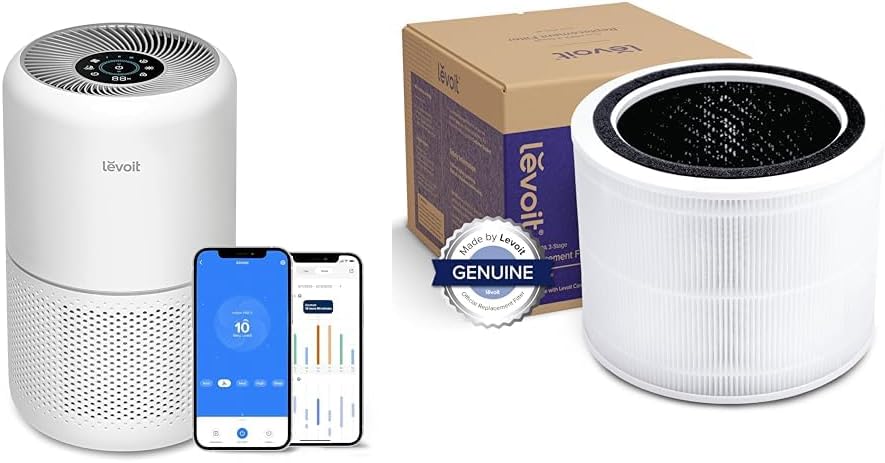 LEVOIT Air Purifiers for Home Large Room with Replacement Filters, Smart WiFi, HEPA, Quiet Cleaner, White Noise, Alexa