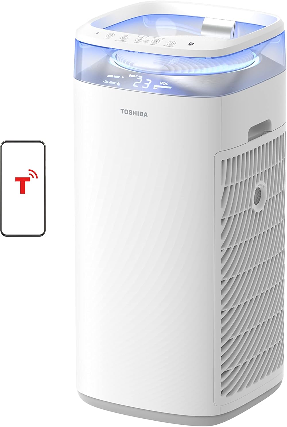 TOSHIBA Air Purifiers for Home|Large Room up to 483 Sq Ft | Smart WiFi Alexa Voice Control |3-Stage Filtration|H13 True HEPA Filter for Allergies, Pets, Smoke, Odors, Dust, Pollen | CADR 312