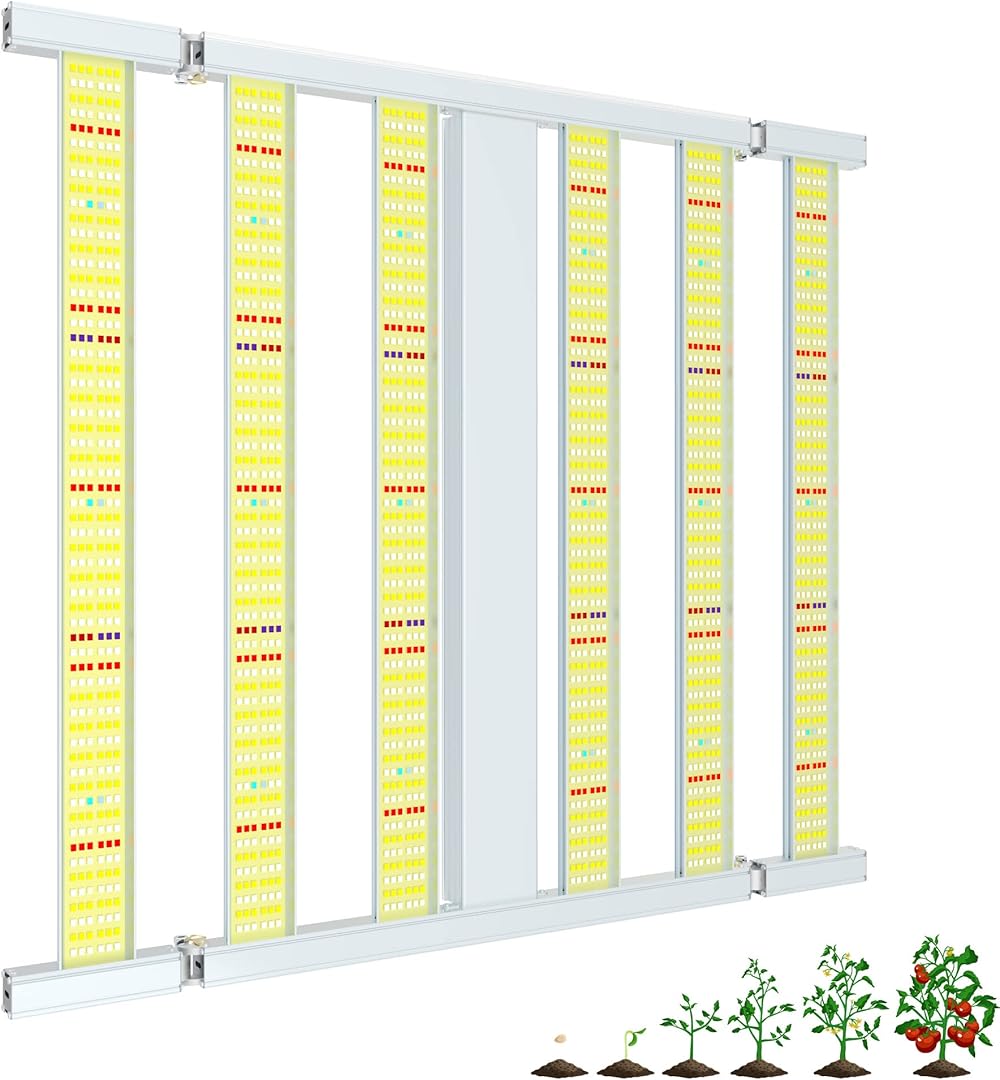 LED Grow Light S5000 Osram Diodes 6light Bars UPDAYDAY LED Grow Lamp Built-in15 Spectrum IncludeHPS CMH MH Sunlike Full Spectrum Dimmable Cover 5x5ft for Indoor Plants Greenhouse …