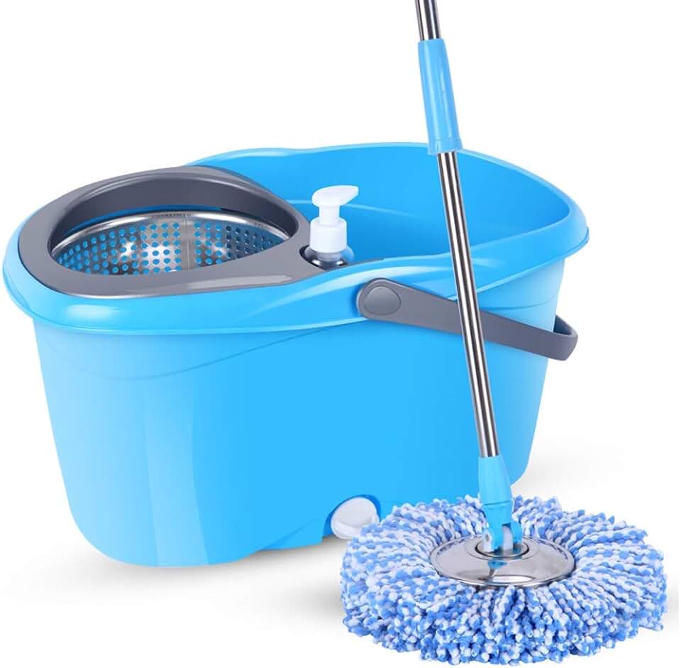 Spin Mop 360° Self Wringing Spinning Mop Washable Microfiber Mop Heads Easy to Use and Store