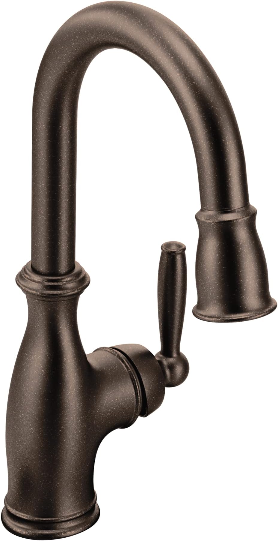 Brantford Oil Rubbed Bronze Traditional One-Handle High-Arc Pulldown Bar Faucet with Reflex Docking System and Power Clean, 5985ORB