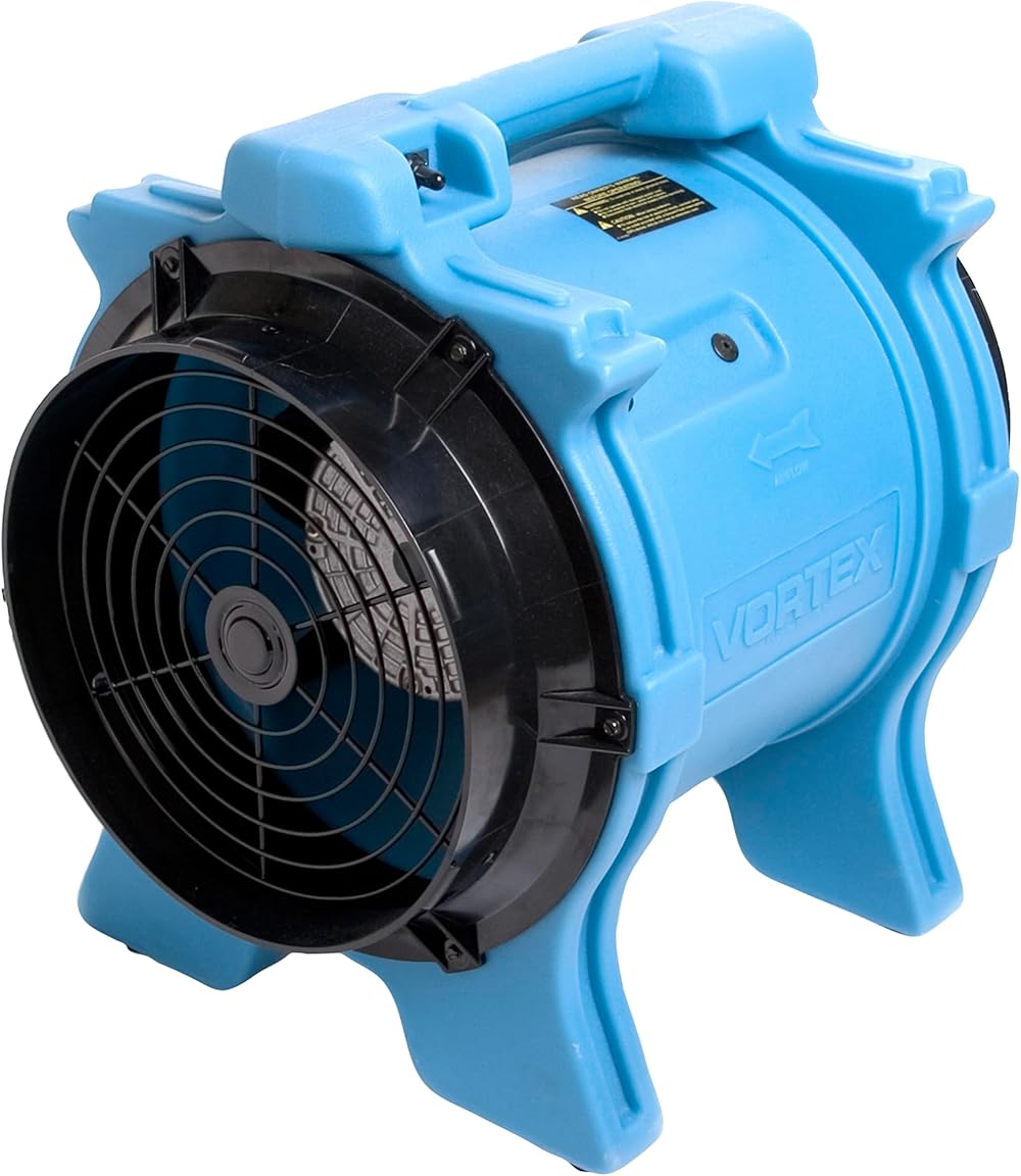 Dri-Eaz Vortex 1.0 HP Axial Fan, Ventilation Fan (F174-BLU), Air Mover Fan