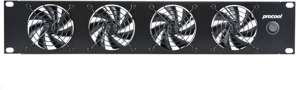 PROCOOL SXT480 / 2U Silent Temp Controlled Rack Mount Fan/Airflow = Intake/Home Theater AV Cabinet Cooling Broadcast Network Server Recording Studio